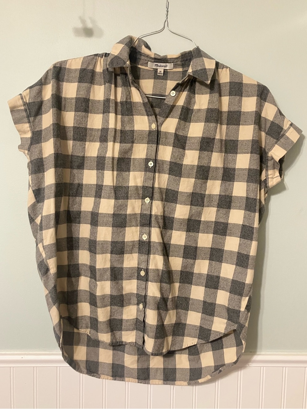 Madewell plaid button up XS